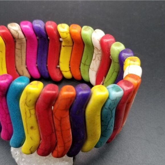 Rainbow turquoise colorful bright bracelet! Super unique B127 Rainbow turquoise colorful bright bracelet! Super unique B127